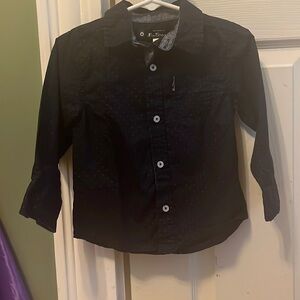 Ben Sherman button down shirt sz 24 Months blue navy polkadot sz 24M